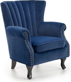 Welurowy fotel wypoczynkowy z pinezkami Titan