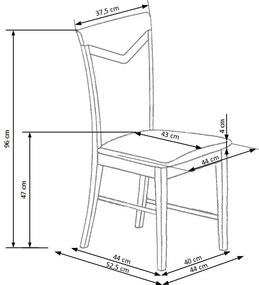 Drewniane krzesło Citrone dąb sonoma