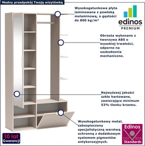 Beżowa garderoba do przedpokoju z szafka na buty kaszmir P7-S70