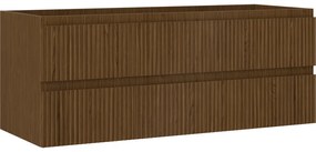 Mexen Rivel szafka łazienkowa podumywalkowa 120 cm, 2 szuflady, ryflowana , orzech - 91A20-12047-2-BFF86