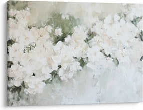 Obraz - Abstrakcja białych kwiatów (70x50 cm)