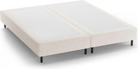 Kremowe tapicerowane łóżko dwuosobowe bez zagłówka 200x200 cm Whale – Micadoni