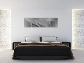 Obraz - Kropla na kwiecie, czarno - biały (170x50 cm)