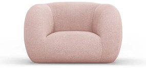 Jasnoróżowy fotel z materiału bouclé Essen – Cosmopolitan Design