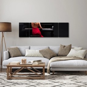 Obraz kobiety grającej na pianinie (170x50 cm)