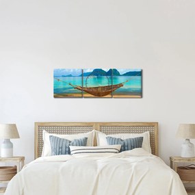 Obraz - Hamak na plaży 3 (z zegarem) (90x30 cm)