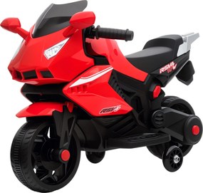 AIYAPLAY Elektryczny motocykl dla dzieci, klakson, reflektory, funkcja muzyczna, 2,5 km/h, Czerwony