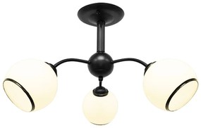 Czarno-biała lampa sufitowa ze szklanym kloszem 56x56 cm Marinen – Candellux Lighting