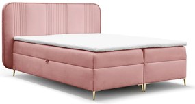 Różowe łóżko kontynentalne tapicerowane welurem 4 rozmiary B0-H04