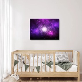 Obraz na szkle fioletowej abstrakcji (70x50 cm)
