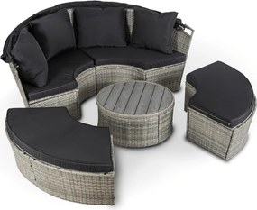 Wyspa Ogrodowa CALIFORNIA Modułowa Technorattan Jasnoszara