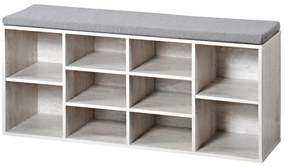 Kesper 15931 Szafka na buty z siedziskiem, biała,103,5 x 48 x 29,5 cm
