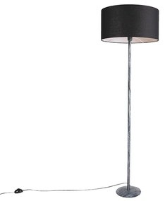 Lampa stojąca szara z czarnym kloszem 50 cm - Simplo Rustykalny / Vintage Oswietlenie wewnetrzne