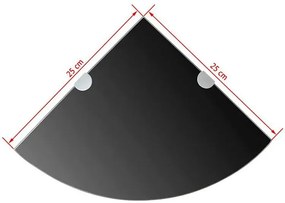 Czarna szklana półka narożna - Atrosa 2X