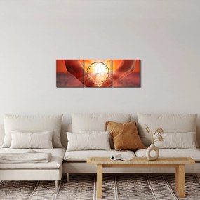 Obraz - Słońce w sercu (z zegarem) (90x30 cm)