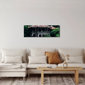 Obraz z japońskiego ogrodu narodowego (z zegarem) (90x30 cm)