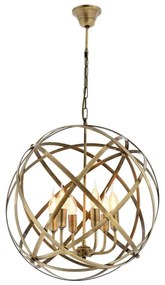 Żyrandol na łańcuchu IRONBALL 6xE27/40W/230V złoty
