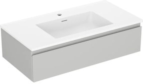 Mexen Orio szafka łazienkowa 90 cm z umywalką Otis, 1 szuflada, szara mat/biała mat - 91A10-09023-1-BF62-W18M01