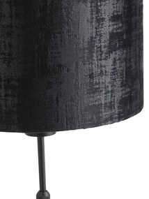 Lampa stołowa czarna welurowa klosz czarna 25 cm regulowana - Parte Nowoczesny Oswietlenie wewnetrzne