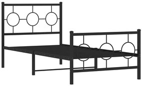 Czarne Loftowe Łóżko Pojedyncze 90X200 Cm Lines L2