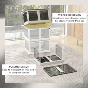 HOMCOM Pojemnik na przechowywanie 69L z kółkami Skrzynia z dostępem z 5 stron Biała przestrzeń magazynowa | Aosom PL