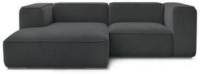 Ciemnoszary narożnik z materiału bouclé (lewostronny) Zephyr – Bobochic Paris