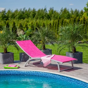Łóżko plażowe Summer 5-pozycyjne fuksja PATIO