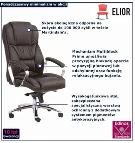 Brązowy Fotel Skórzany Obrotowy Z9-T99