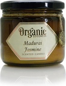 Świeca organiczna Madurai Jasmine 200 g w bursztynowym szkle
