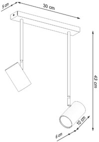 Czarna lampa sufitowa 30x10 cm Jones – Nice Lamps