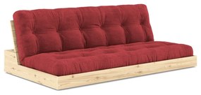 Czerwona sztruksowa rozkładana sofa 196 cm Base – Karup Design