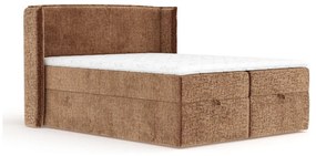 Pomarańczowe łóżko boxspring ze schowkiem 200x200 cm Passion – Maison de Rêve
