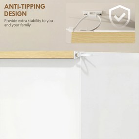 HOMCOM Szafka na Buty Biała z 3 Klapami 72x26x112cm | Aosom PL