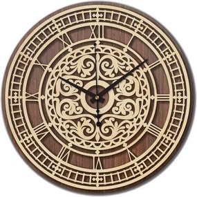 Elegancki drewniany zegar ścienny - Sentop | PR0463 | dwuwarstwowy