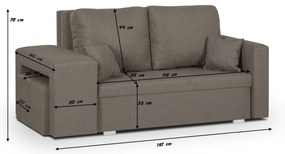 Sofa kanapa 2 os z funkcją spania MILO2 Brązowy