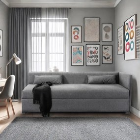 Łóżko Tapczan Młodzieżowe KARO 2 90x200 cm Narożne Szare