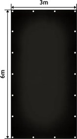 Plandeka JAGO 650 g/m², aluminiowe oczka, czarna, 3x6 m