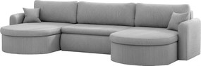 Uniwersalny narożnik Verona U z funkcją spania, do salonu, jasnoszary