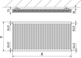 Mexen C21 grzejnik płytowy 300 x 400 mm, podłączenie boczne, 294 W, biały - W421-030-040-00