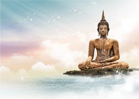 Obraz na szkle - Budda nadzorujący ziemię (70x50 cm)