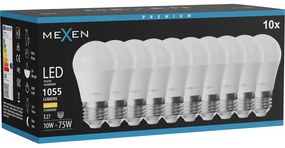 Mexen Nova 10x żarówka LED E27, G45, 10W, Ciepła - 3000K, 1055 lm - L101-E27-1030-01x10