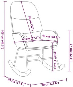 Różowy nowoczesny fotel bujany do salonu M8-E26