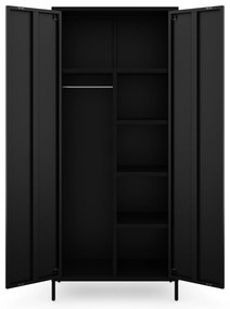 Szafa na ubrania metalowa loftowa czarna: Modern FLAVIO 800 x 1850 x 450 mm