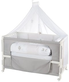 Biało-szare łóżeczko na kółkach 60x120 cm Fox &amp; Bunny – Roba