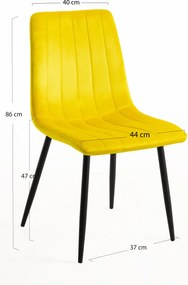 Zestaw 4 Krzese Liny Aksamitne