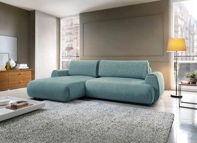 Masseno Narożnik ZEST z funkcją spania i pojemnikiem na pościel Narozniki L, Rozkładana sofa - Niebieski, PUENTE 73
