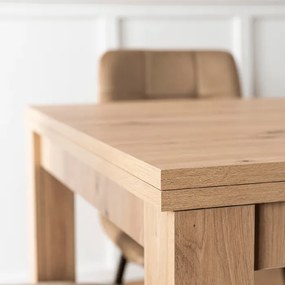 Stół Kwadratowy Rozkładany MAX 80-160 cm Dąb Artisan Nowoczesny Loft
