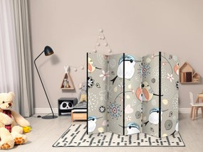 Parawan akustyczny Dla dzieci 225x172 cm 5-częściowy szary ARTGEIST B