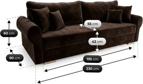 Sofa z Funkcją Spania RELON Brązowa Nowoczesna