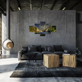 Obraz krajobrazu z jeziorem (125x70 cm)